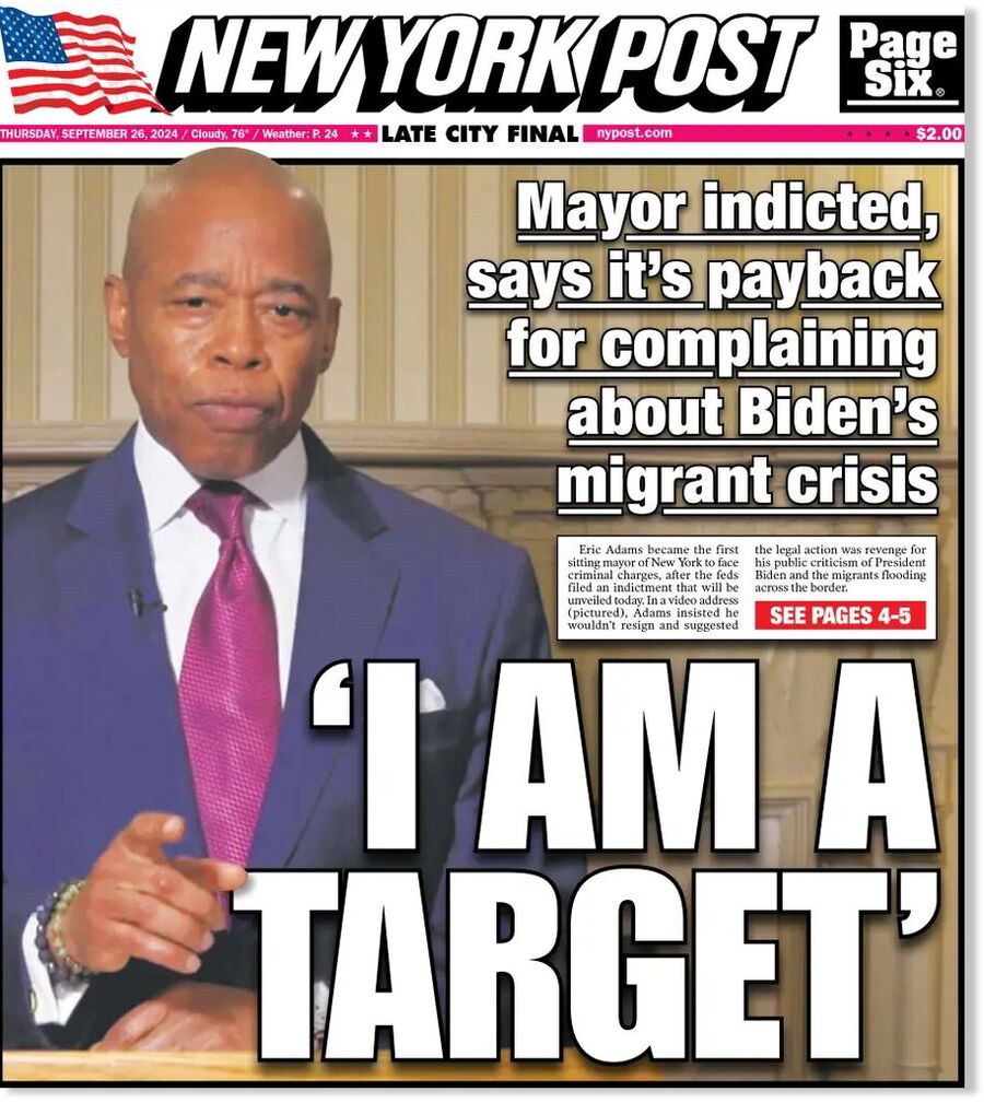 mayor adams ny post cover