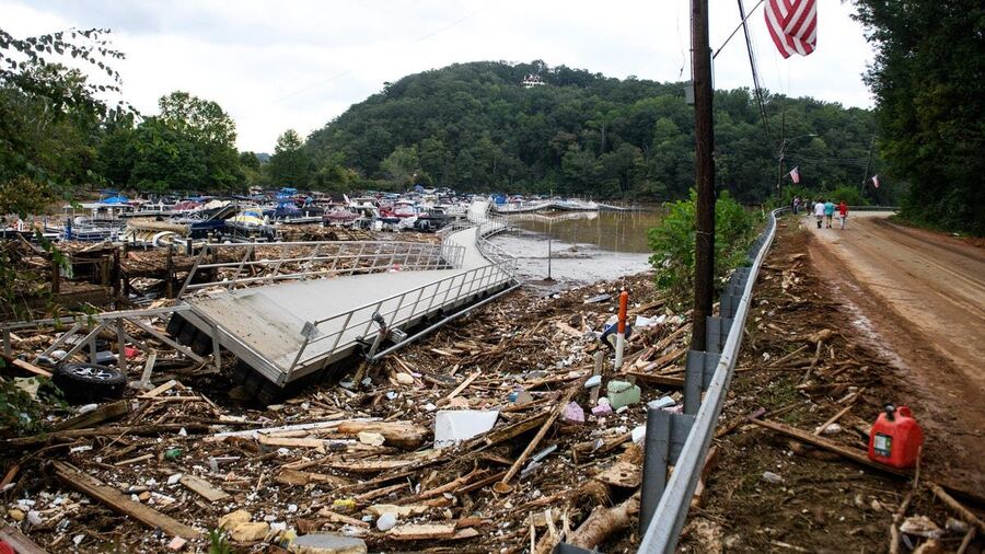 Click to enlarge lake lure hurricane helene destruction