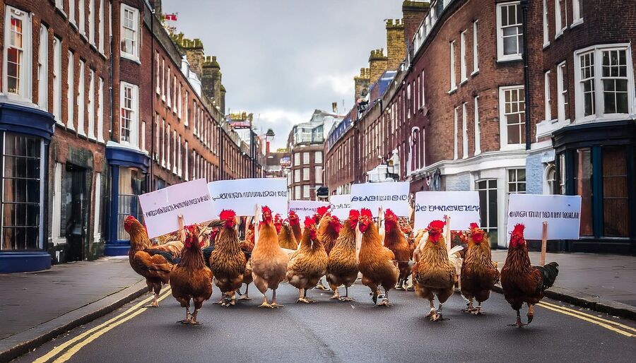 chicken protest license law britain
