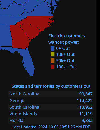 Click to enlarge Hurricane Helene, those without power after Hurricane Helene