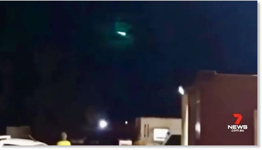 The blue-green hue indicates a meteorite.