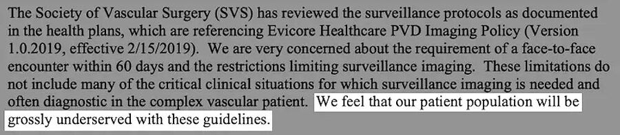 Click to enlarge letter evicor complaining about guidelines