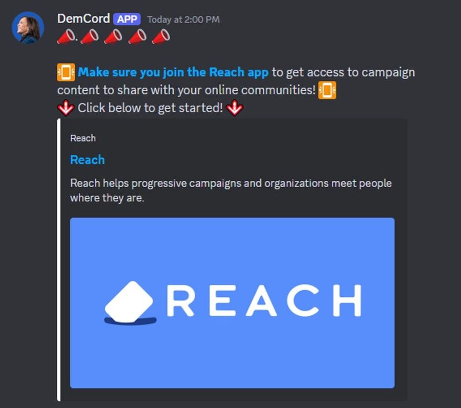 harris campaign voluteer portal discord