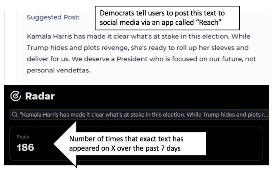 harris campaign x radar tweet statistics