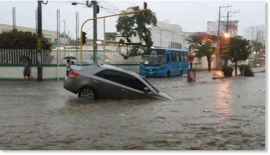 Several vehicles were swept