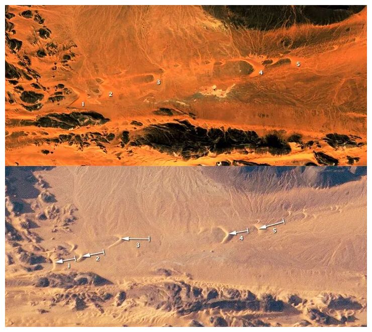 Click to enlarge barchan dunes