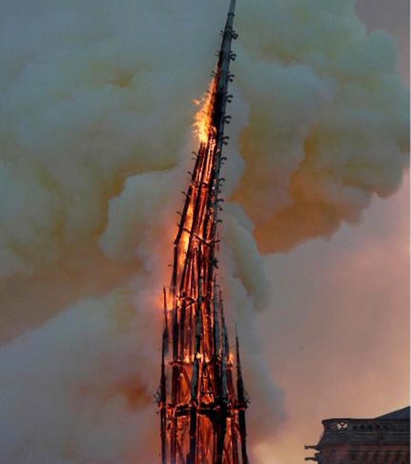 Click to enlarge notre dame cathedral spire collapse fire