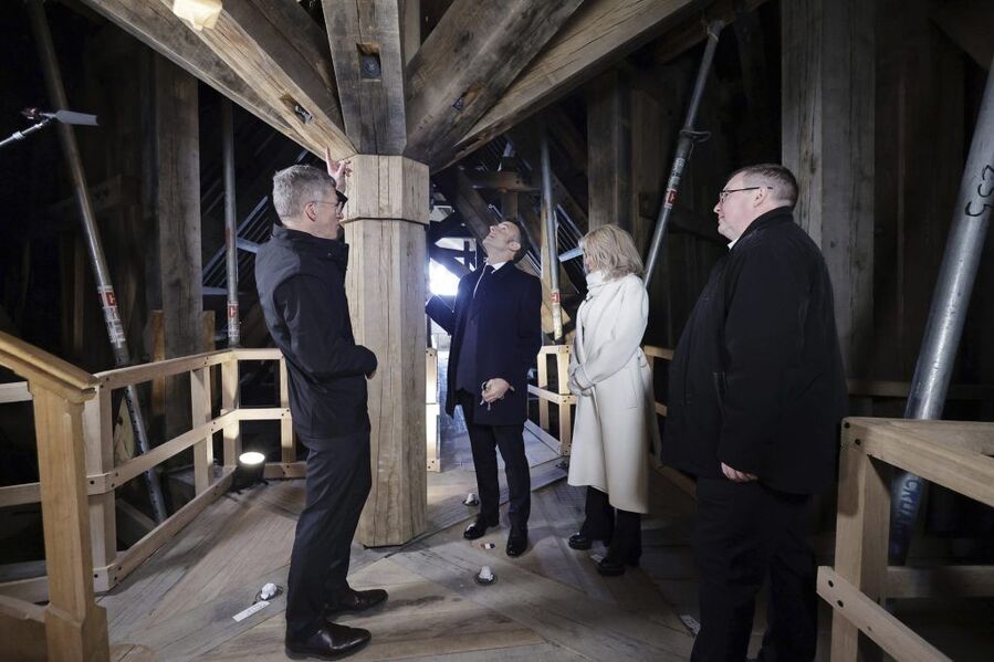 Click to enlarge new oak beams notre dame restoration