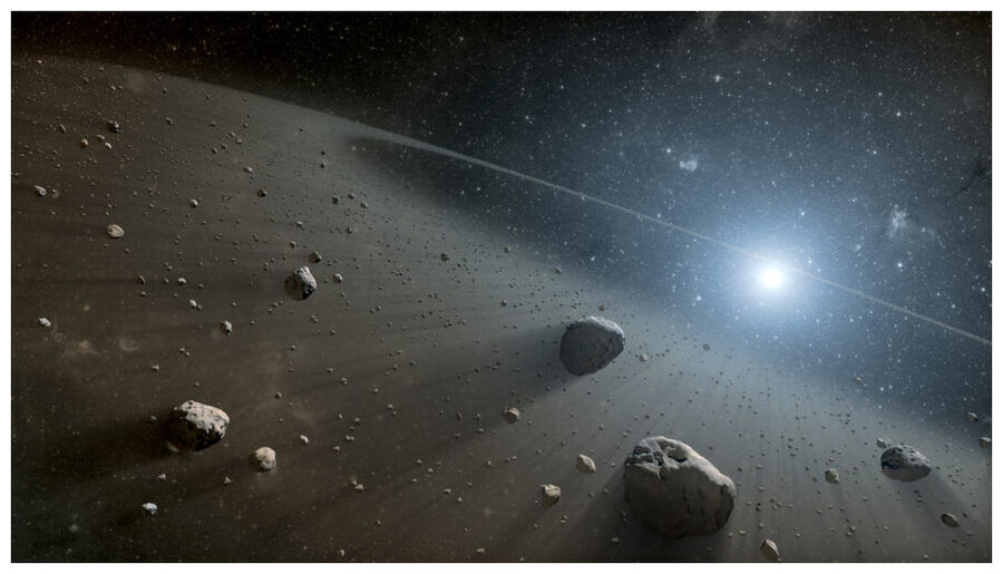 Click to enlarge Artist´s impression of an asteroid belt.