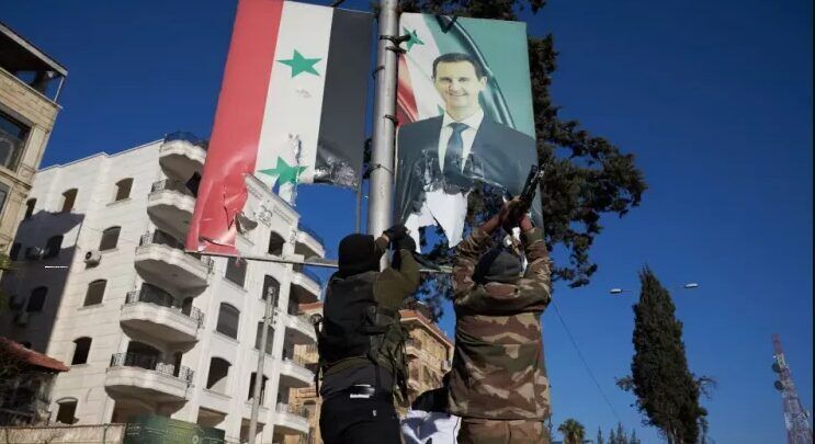 Click to enlarge militants assad banner syria