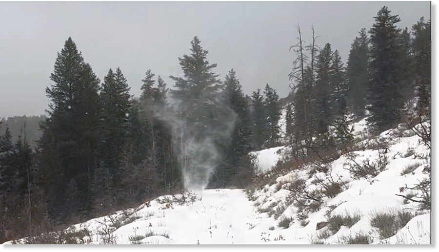 Click to enlarge Ben Gross was out walking his dog in Summit Park when a Snownado appeared in the path ahead.