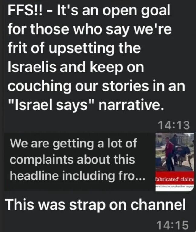 Click to enlarge bbc coverage israel tweet criticism