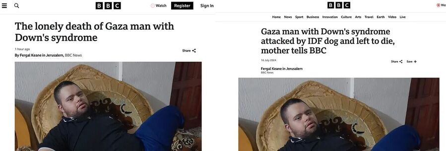 Click to enlarge bbc headline bias israel