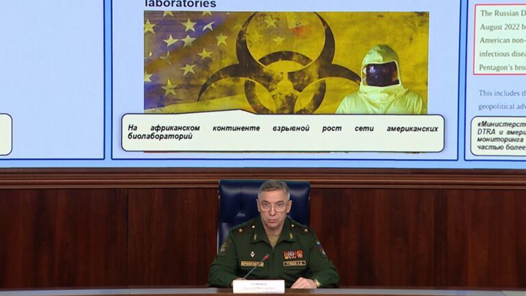 Click to enlarge Major General Aleksey Rtishchev's briefing