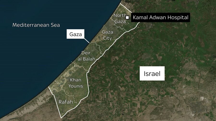 Click to enlarge Kamal Adwan Hospital in northern gaza