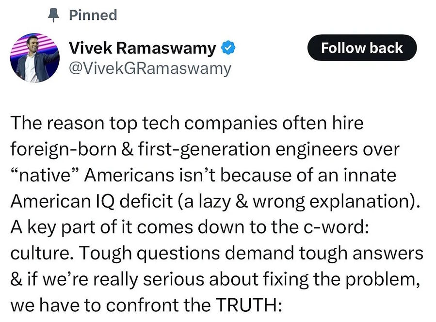 ramaswamy tweet americans lazy H-1B visa