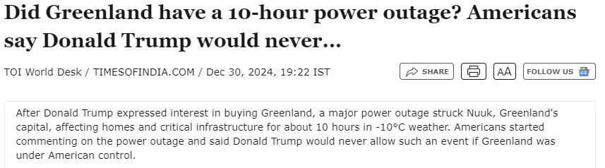 Click to enlarge Greenland Times of India