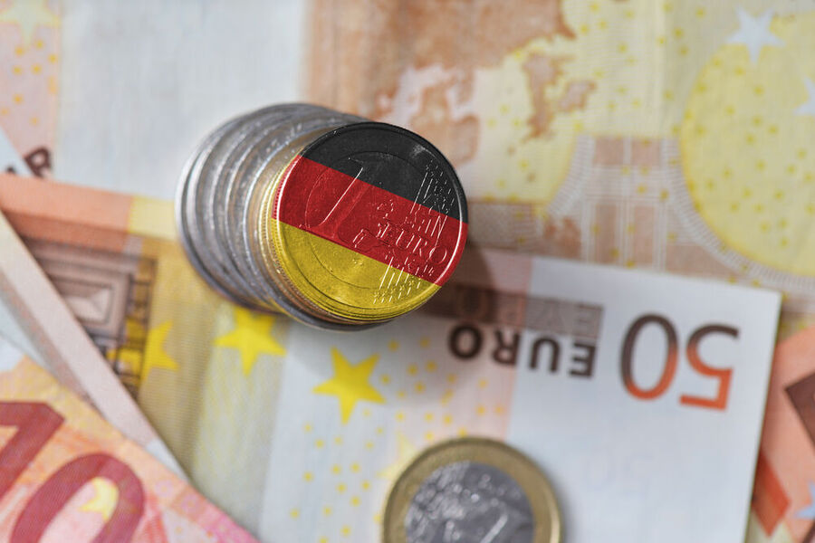 euro coins german flag colors