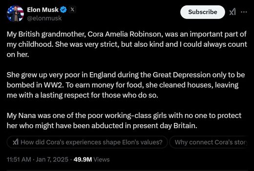 Click to enlarge Musk on Cora