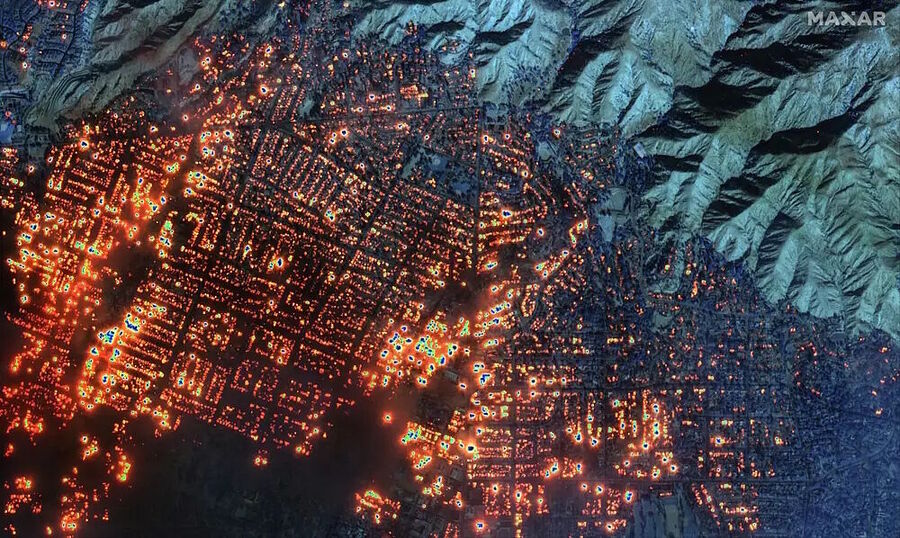 Click to enlarge california wildfire satellite picture