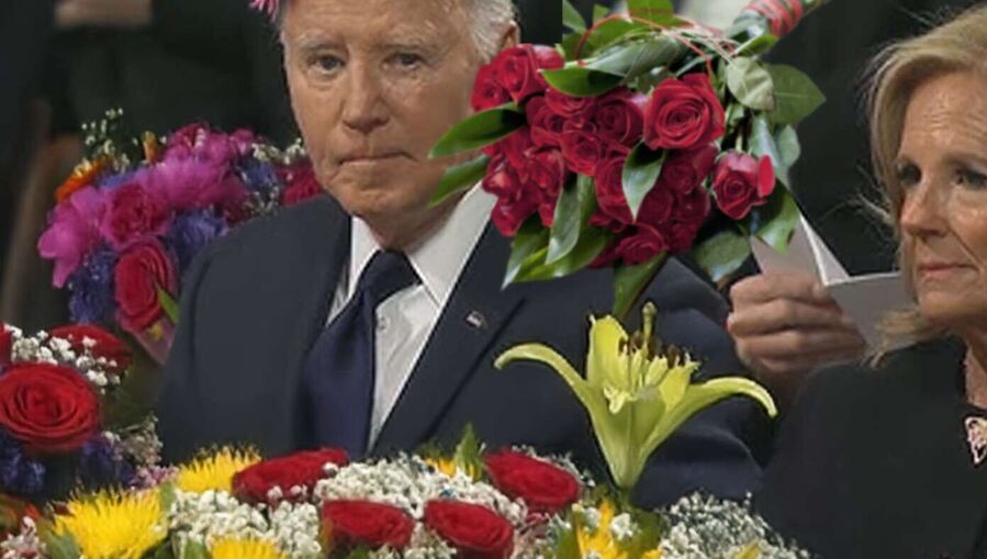 carter funeral biden flowers satire