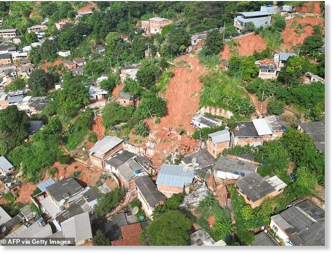 Rescue services in the Minas Gerais state said Sunday that nine people died in the city of Ipatinga, where 3.1 inches of rain fell in the space of one hour on Saturday night
