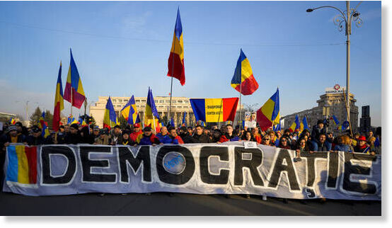 Protesters in Bucharest