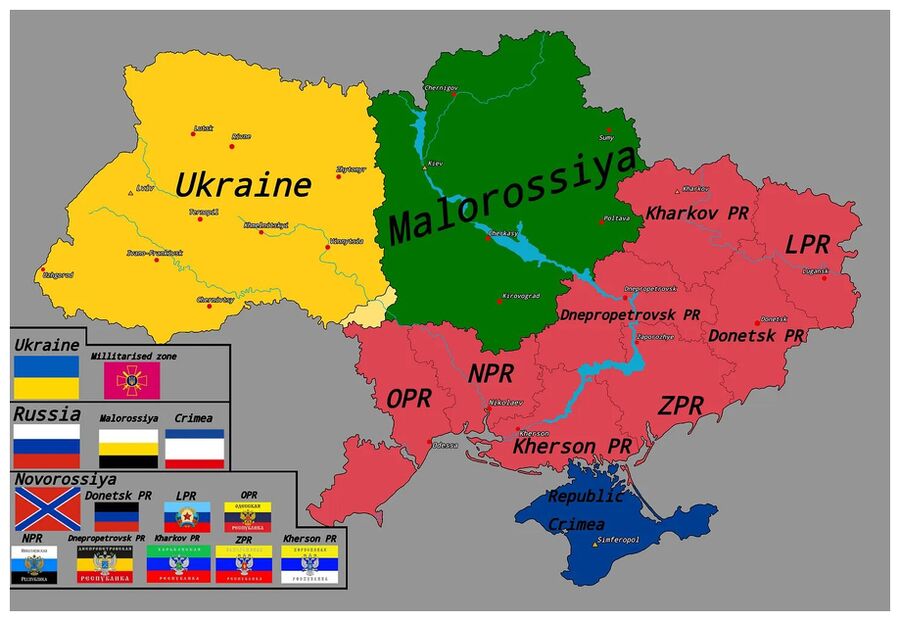 Click to enlarge Novorussia, Ukraine & Malorossiya