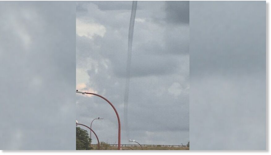 Some locals caught a glimpse of a waterspout off the Pilbara coast.