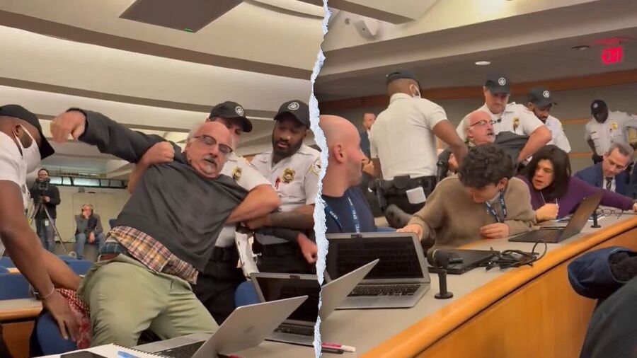 Click to enlarge Sam Husseini removed blinken press conference
