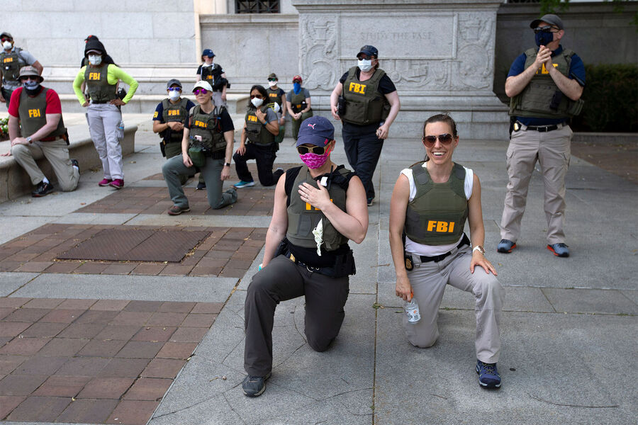 Click to enlarge fbi agents dei black lives matter blm kneel