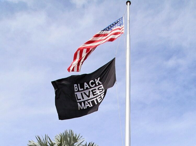 us flag stars and stripes black live matter blm flags