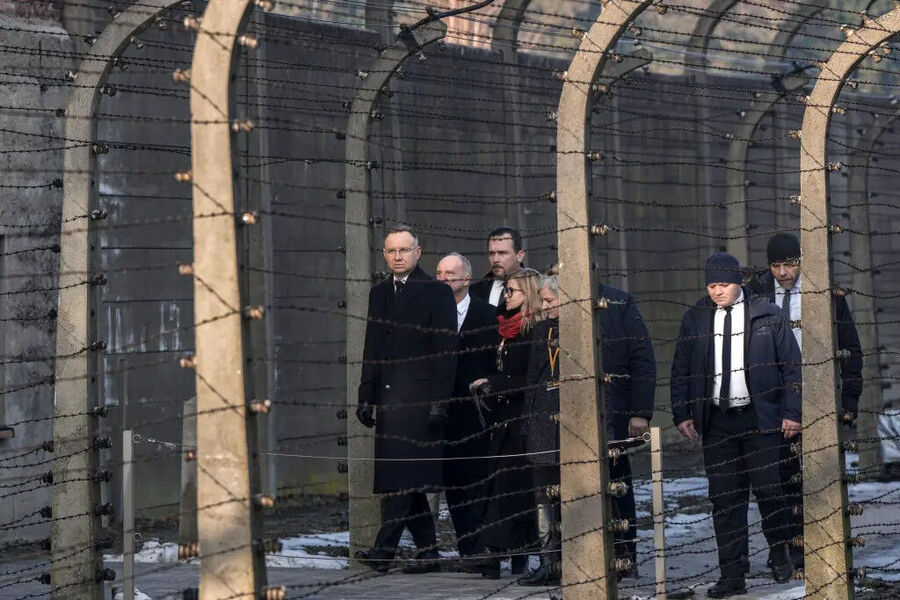 Click to enlarge Andrzej Duda, Auschwitz-Burkenau, concentration camp.
