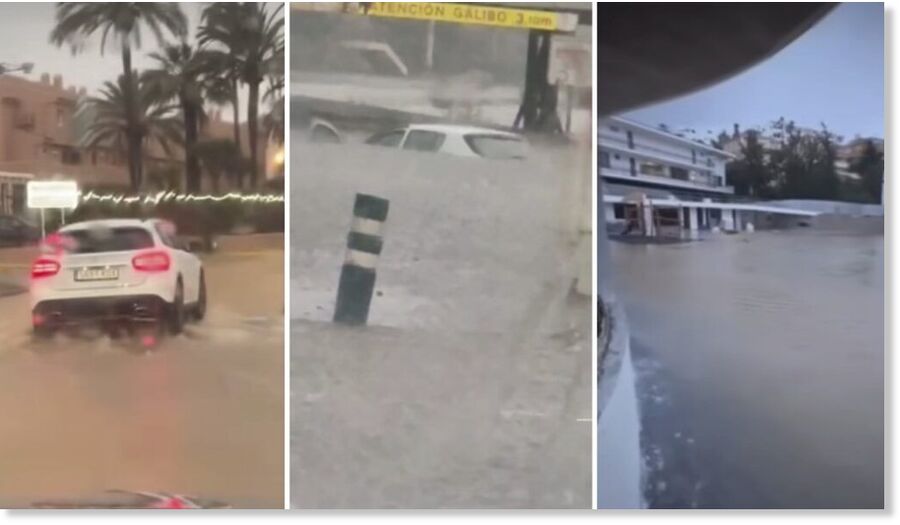 Flooding all along Costa del Sol.