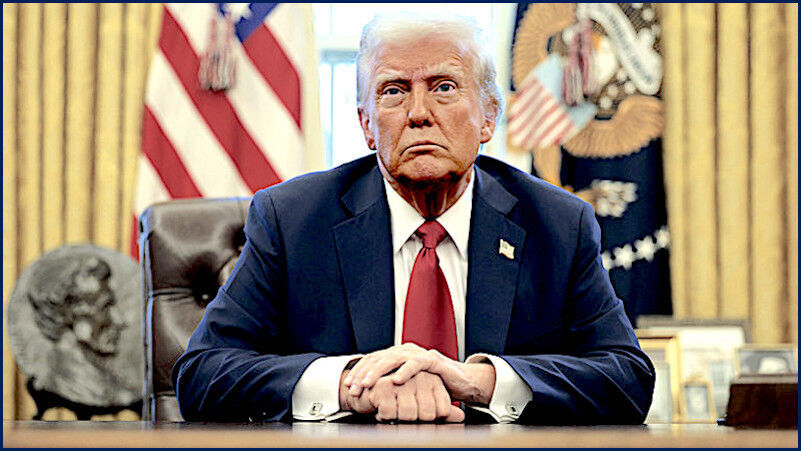 Trump sits