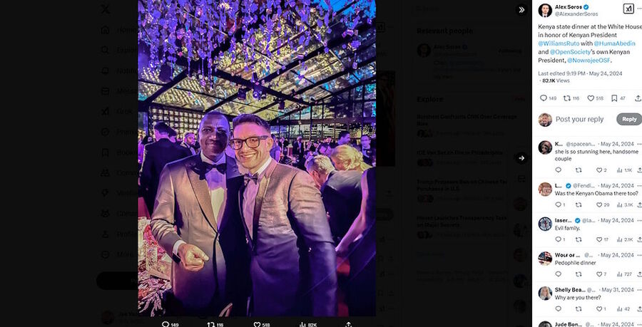 Click to enlarge alex soros dinner white hous kenya president twitter