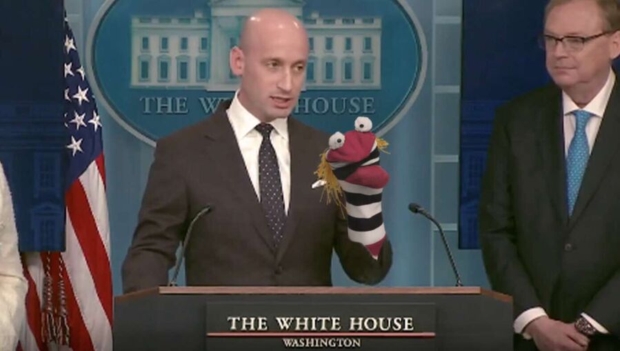 Click to enlarge miller satire sock puppet