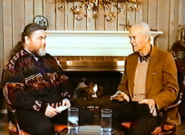 Fletcher Prouty, right, being interviewed by John Judge