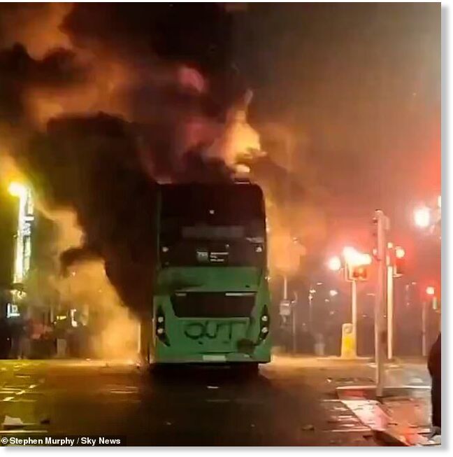 bus on fire