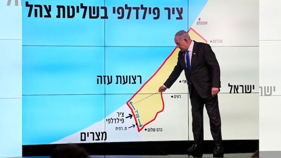 Click to enlarge netanyahu philadelphi corridor gaza ceasefire