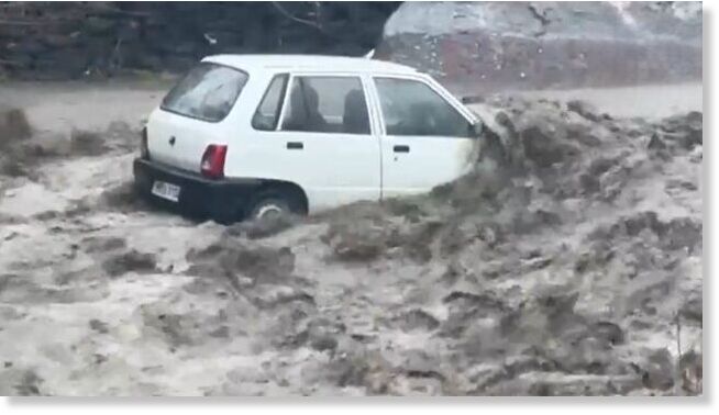 There has been torrential rain in Kullu district of  Himachal Pradesh. This has led to landslides and severe flash floods