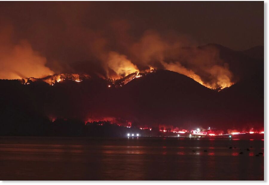 A wildfire in Ofunato, Japan, on March 2.