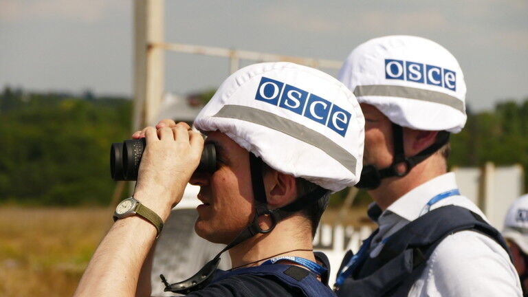 OSCE inspectors in Donetsk.
