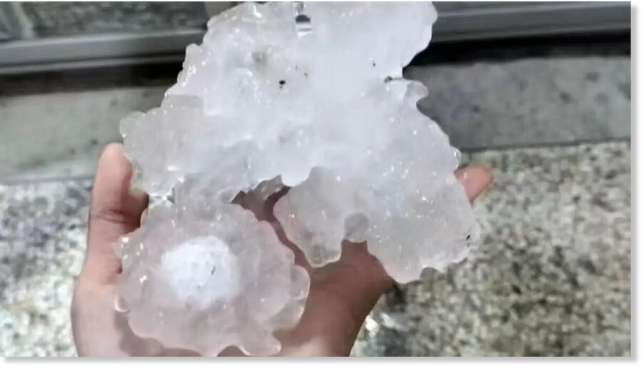 Giant hailstone in Fujian, China - March 3, 2025.