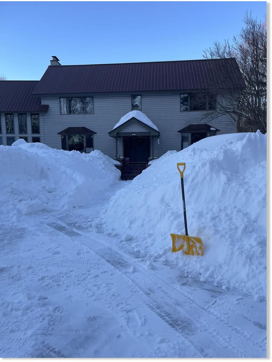 A Houghton-area home after the Wednesday-Thursday storm moved through.