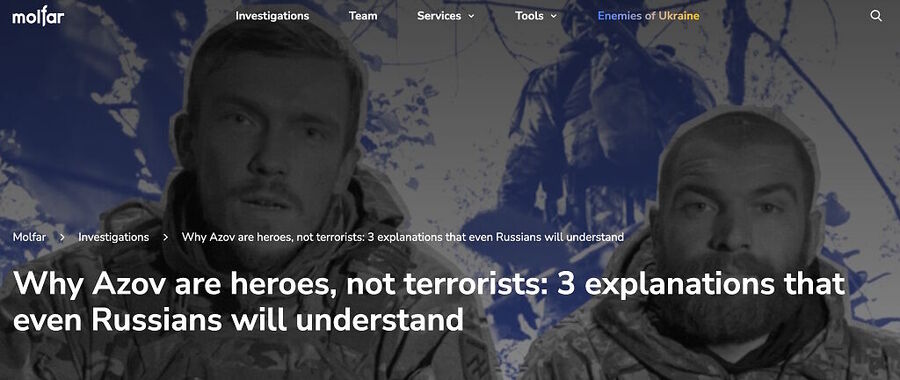 ukraine propaganda group molfar Azov apologists USAID
