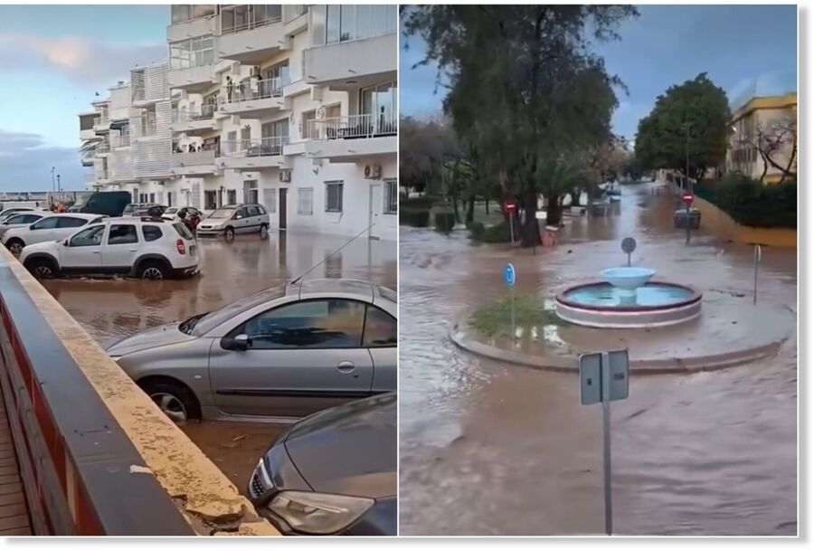 Click to enlarge Warnings have been issued online for residents in Malaga and Marbella where residential streets are completely submerged