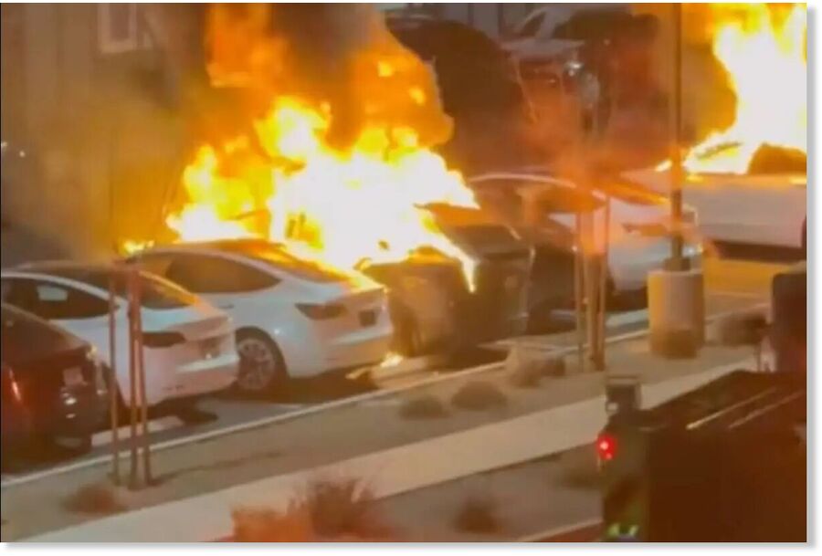 tesla fire