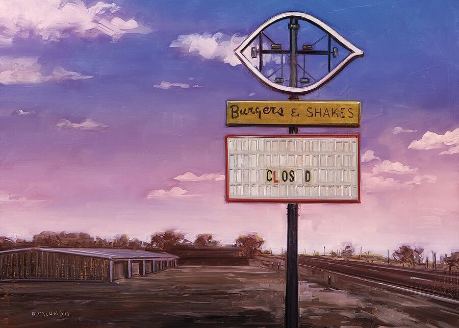painting closed fast food store