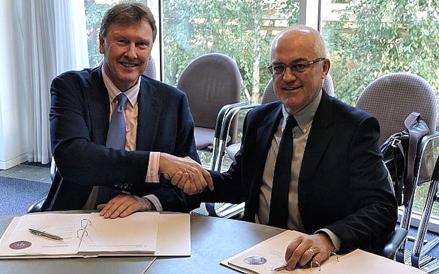 Click to enlarge Martin Fausset CEO of Elbit Stephen Woodger UK Ministry of Defence